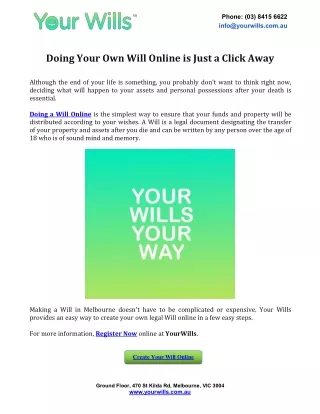 Doing Your Own Will Online is Just a Click Away