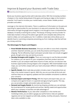 improve expand your business with trade data