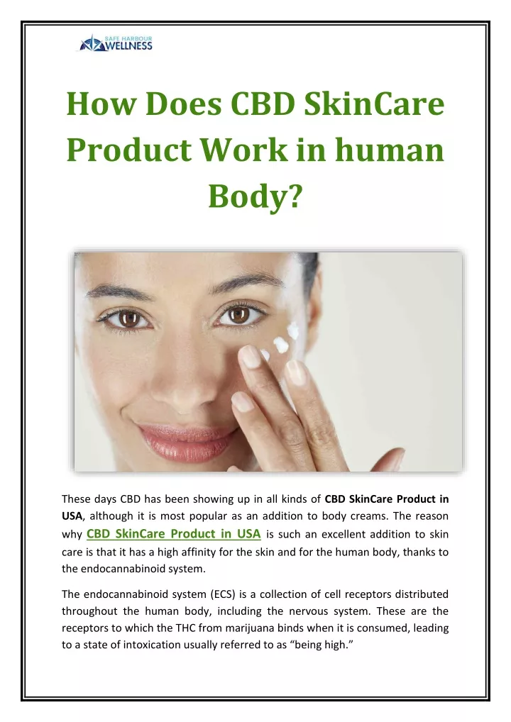 how does cbd skincare product work in human body