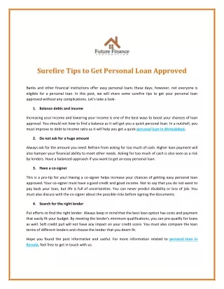 Tips to Get your Personal Loan Approval