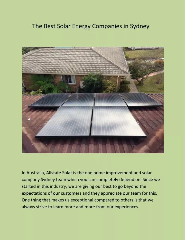 the best solar energy companies in sydney