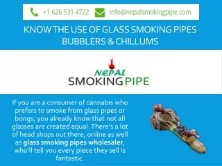 know the use of glass smoking pipes bubblers