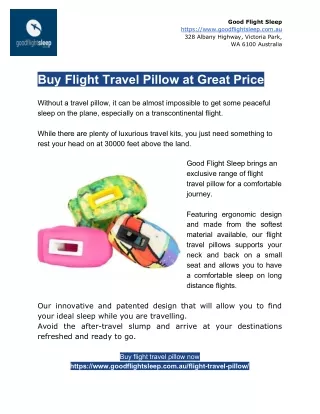 Buy Flight Travel Pillow Online