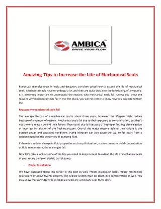 amazing tips to increase the life of mechanical