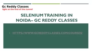 selenium training in noida gc reddy classes