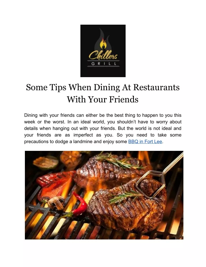 some tips when dining at restaurants with your