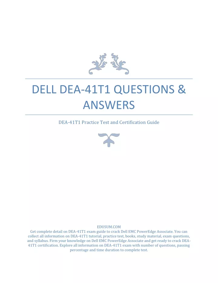 dell dea 41t1 questions answers