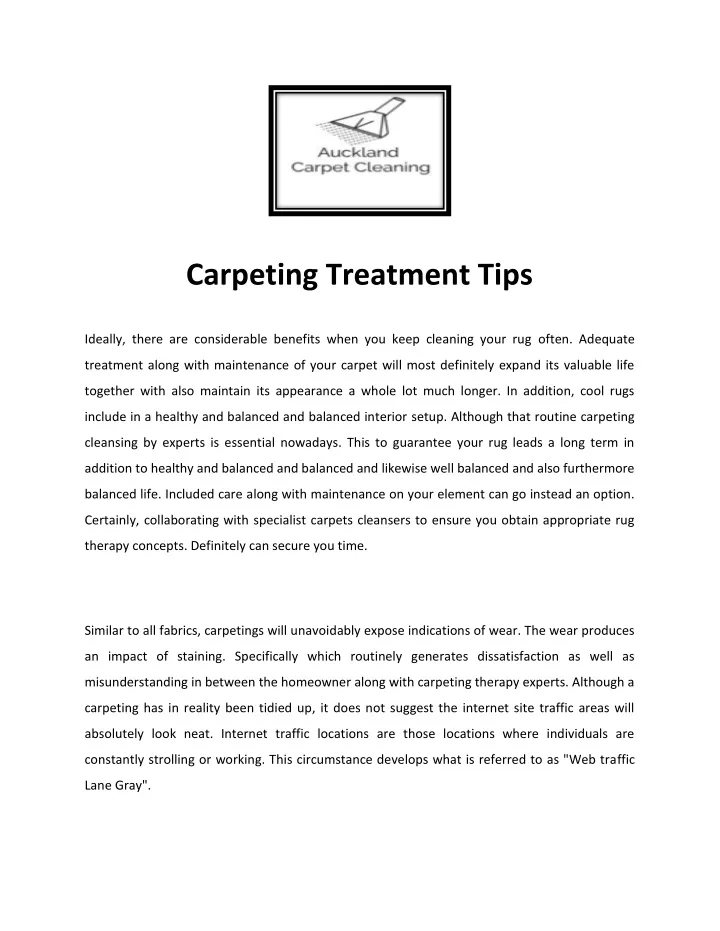 carpeting treatment tips