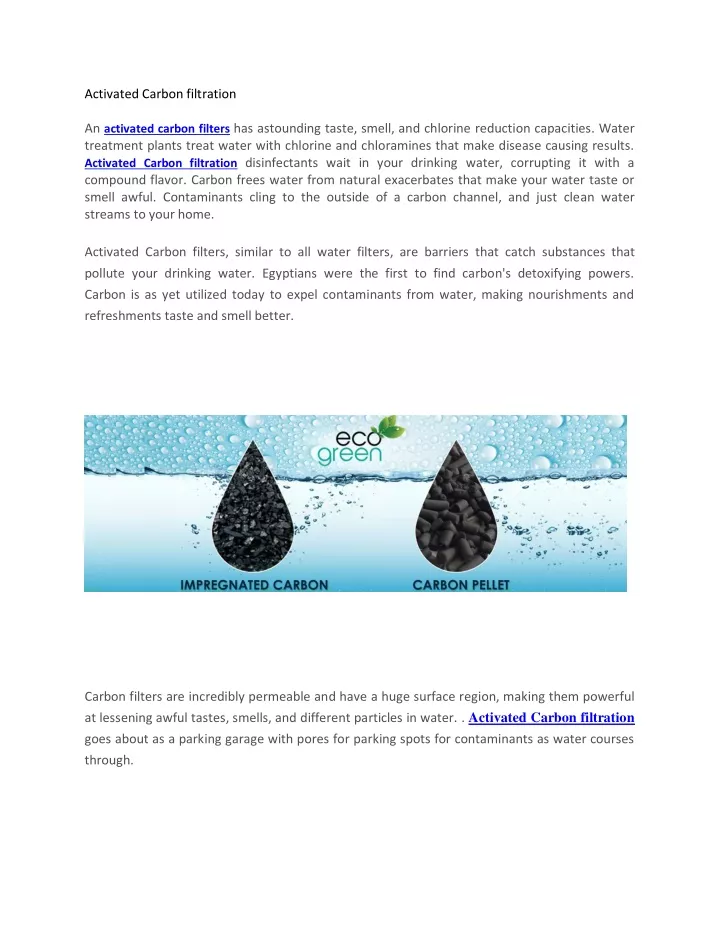 activated carbon filtration an activated carbon