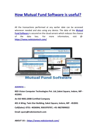 how mutual fund software is useful