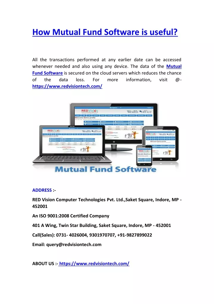 how mutual fund software is useful