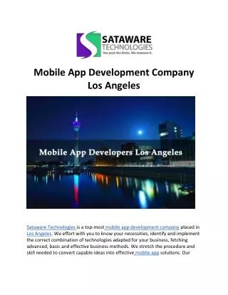 mobile app development company los angeles