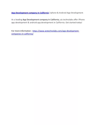 app development company in california iphone