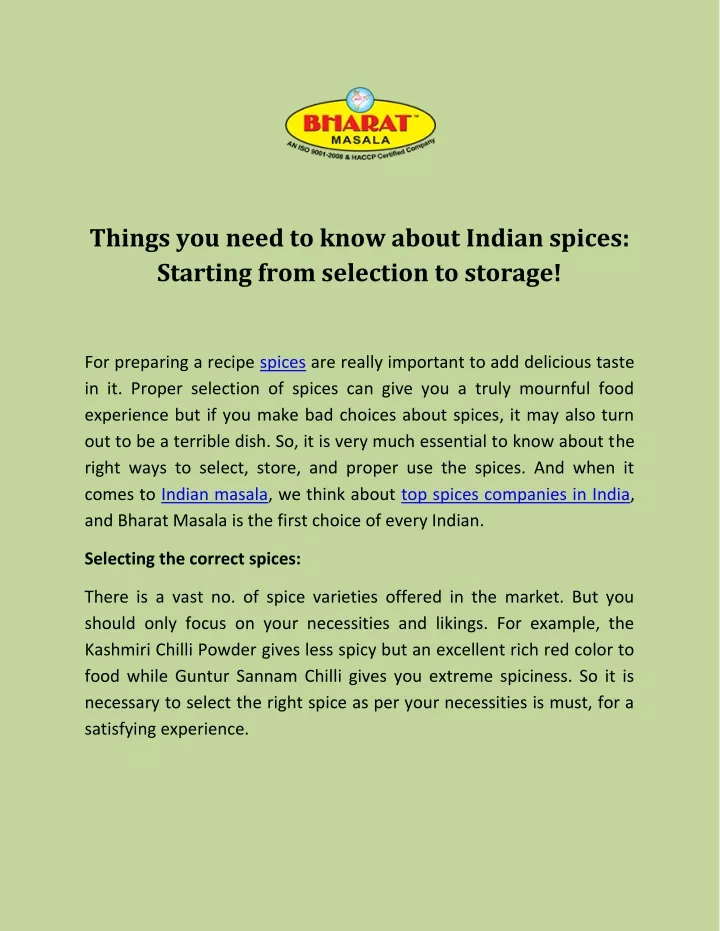 things you need to know about indian spices