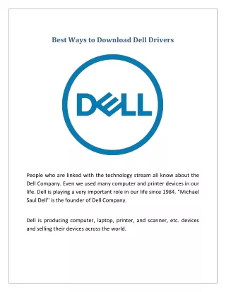 Best ways to download dell drivers