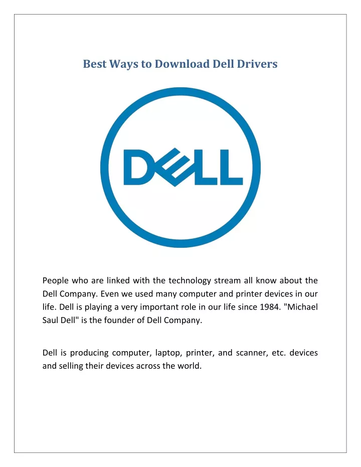 best ways to download dell drivers