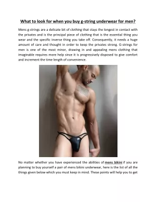 what to look for when you buy g string underwear