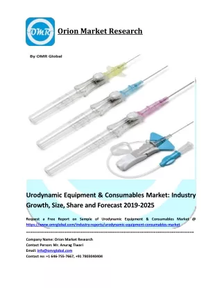 Urodynamic Equipment & Consumables Market Trends, Size, Competitive Analysis and Forecast - 2019-2025