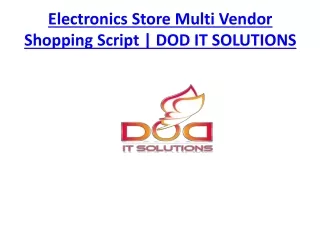 electronics store multi vendor shopping script dod it solutions
