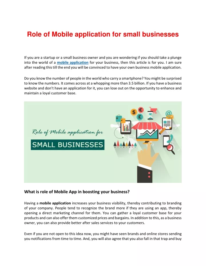 role of mobile application for small businesses