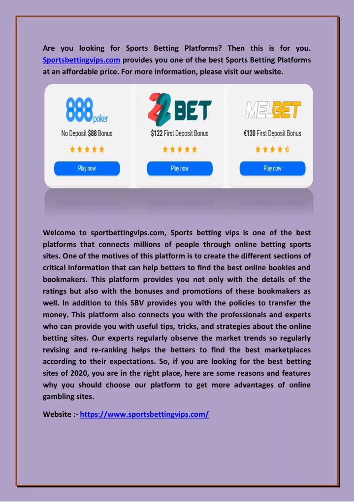 are you looking for sports betting platforms then