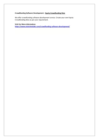 crowdfunding software development equity