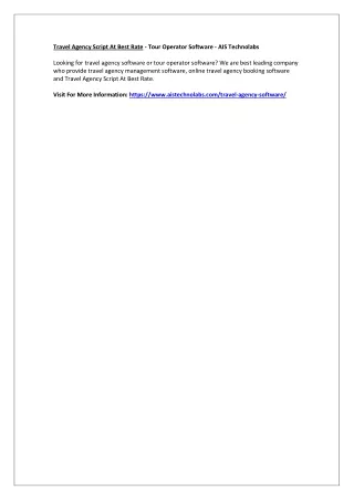travel agency script at best rate tour operator