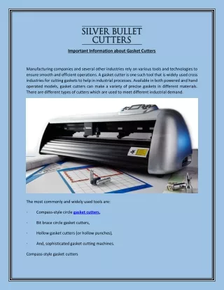 important information about gasket cutters