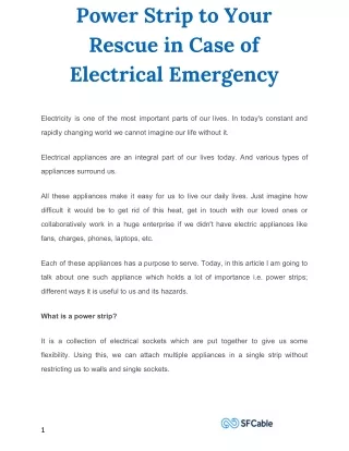 power strip to your rescue in case of electrical
