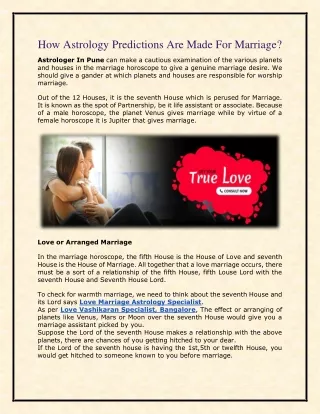 How Astrology Predictions Are Made For Marriage?