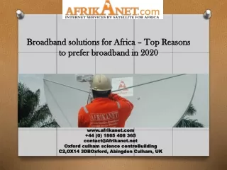 Broadband solutions for Africa – Top Reasons to prefer broadband in 2020