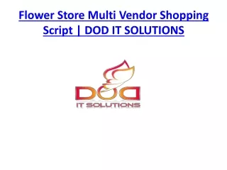 Flower Store Multi Vendor Shopping Script | DOD IT SOLUTIONS