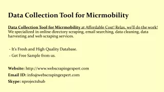 data collection tool for micrmobility