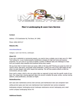 Marc's Landscaping & Lawn Care Service