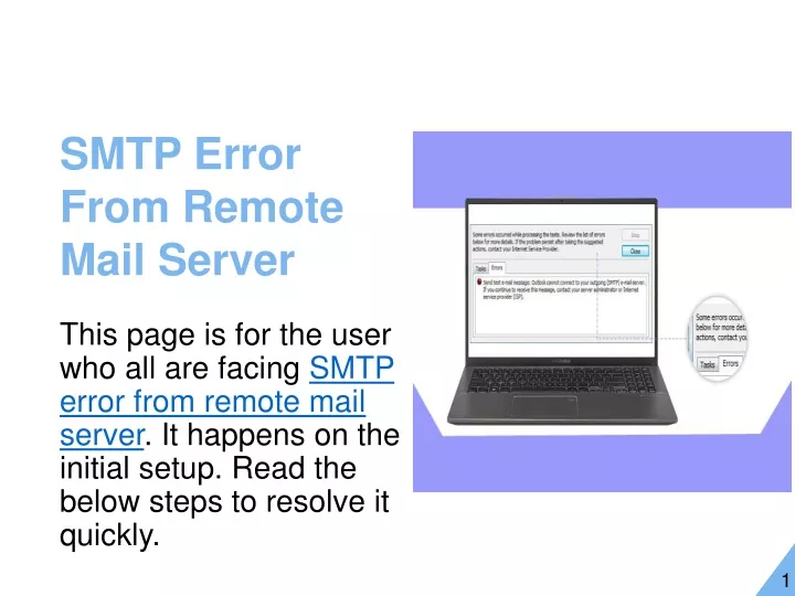 smtp error from remote mail server