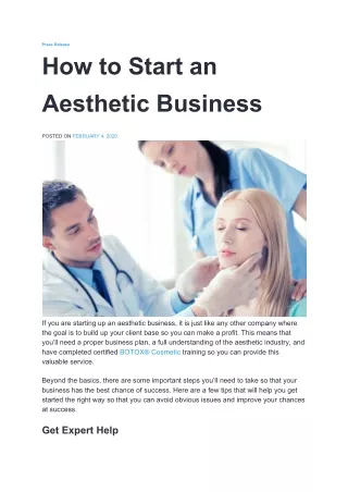 How to Start an Aesthetic Business