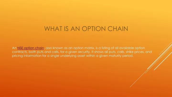 what is an option chain