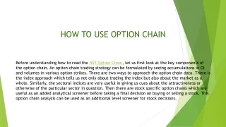how to use option chain