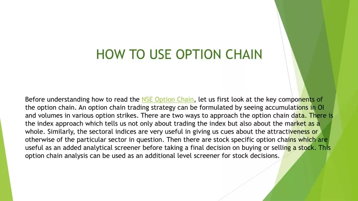 how to use option chain