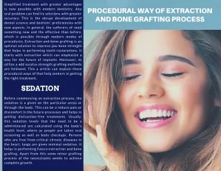 Procedural Way of Extraction and Bone Grafting Process
