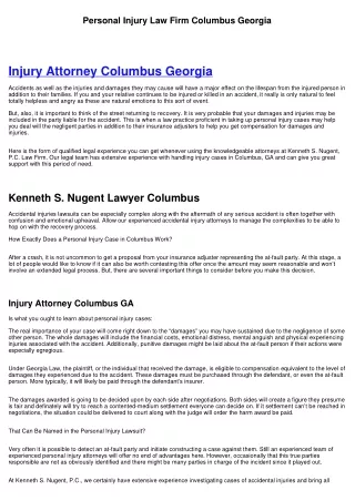 Personal Injury Attorney Columbus Georgia