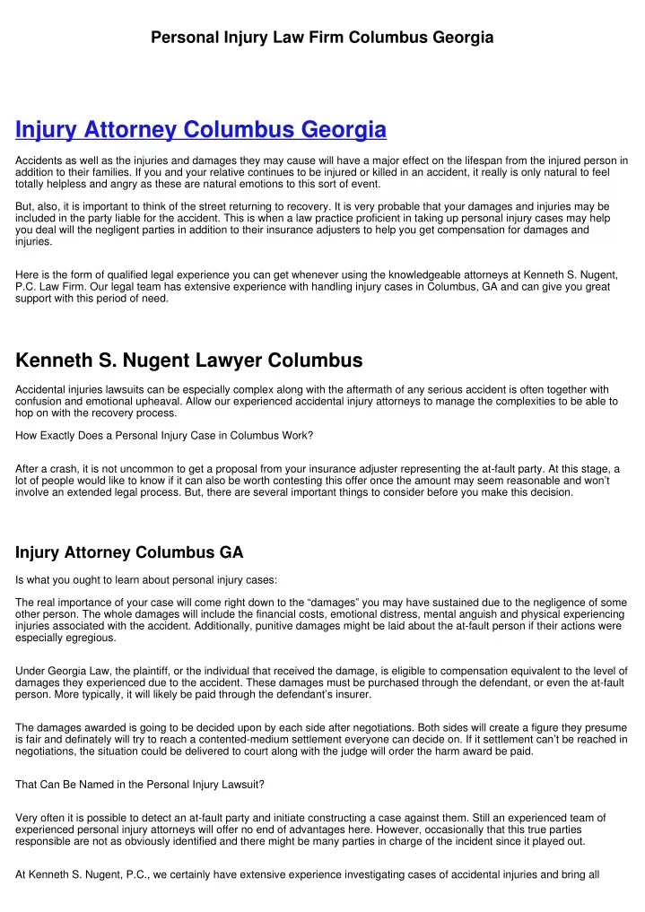 personal injury law firm columbus georgia
