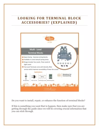 Looking For Terminal Block Accessories? (Explained)