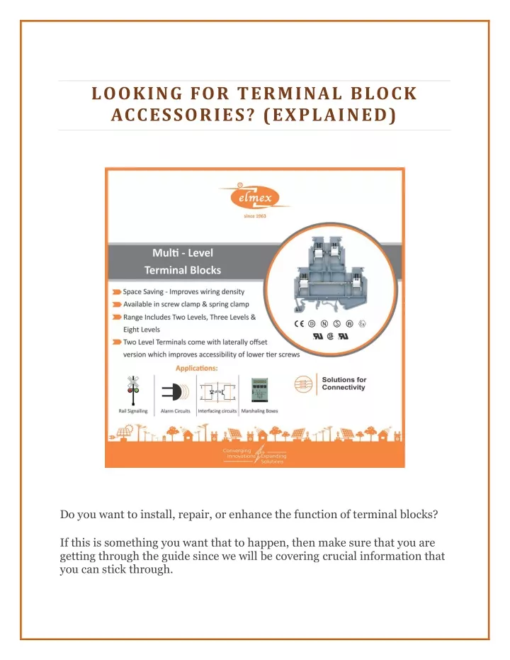 looking for terminal block accessories explained