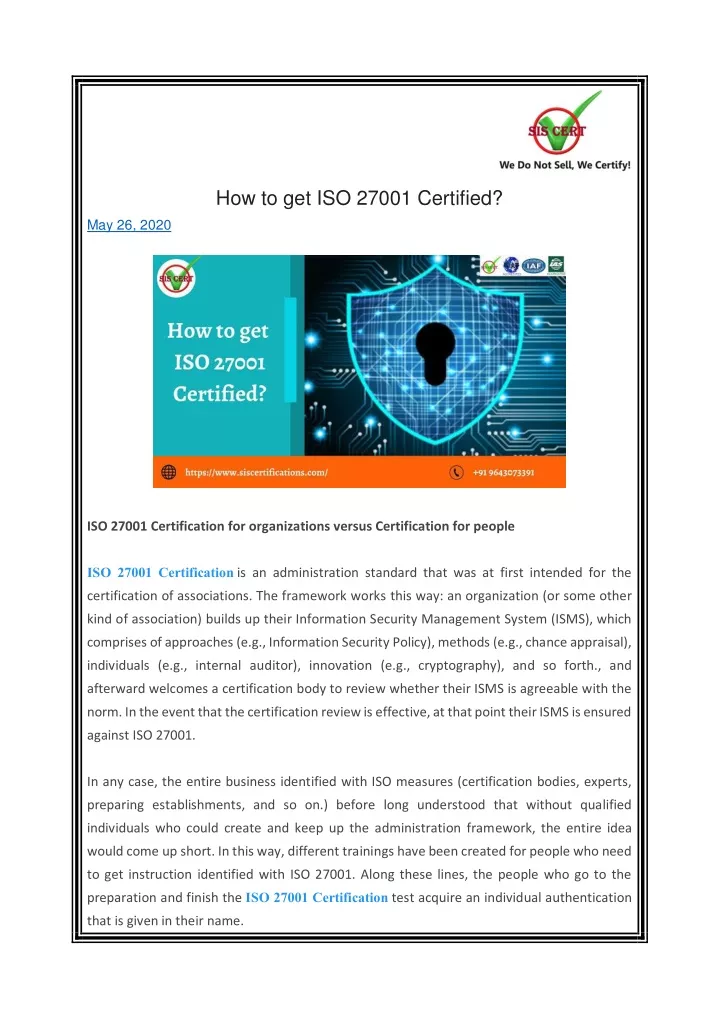 how to get iso 27001 certified