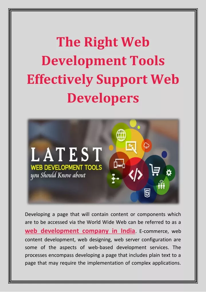 the right web development tools effectively