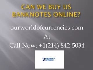 Can we buy US banknotes online?