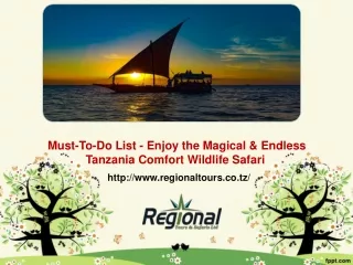 Must-To-Do List - Enjoy the Magical & Endless Tanzania Comfort Wildlife Safari 