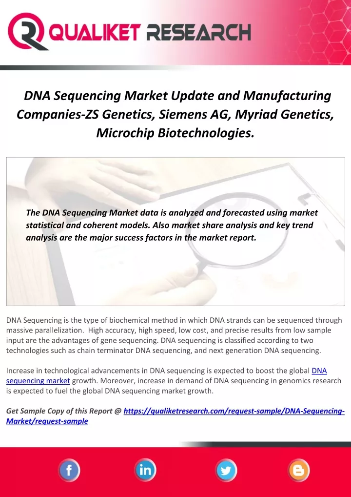 dna sequencing market update and manufacturing