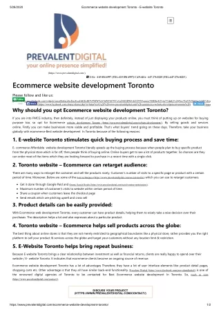 Ecommerce website development Toronto
